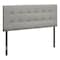 Monarch Specialties Bed, Headboard Only, Full Size, Bedroom, Upholstered, Linen Look, Grey, Transitional I 6003F - alternate 1